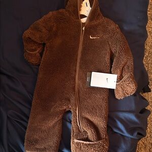 Nike Cozy Brown Kids Footie 6 months ** Fast Shipping**